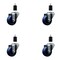 Service Caster 3'' SS Solid Poly Wheel Swivel 1-1/2'' Expanding Stem Caster Set, 4PK SCC-SSEX20S314-SPUS-112-4 - alternate 1